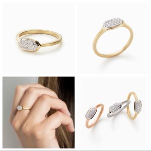 Kendra Scott Isa Gold Pave Diamond ring size 6